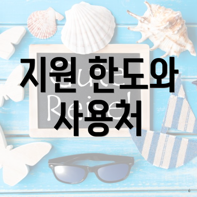 지원 한도와 사용처