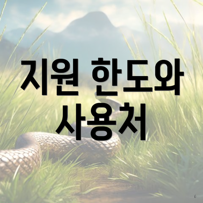지원 한도와 사용처
