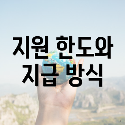 지원 한도와 지급 방식