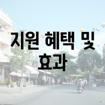 지원 혜택 및 효과