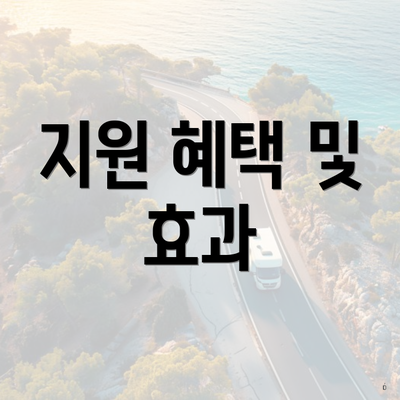 지원 혜택 및 효과