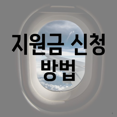 지원금 신청 방법