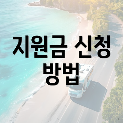 지원금 신청 방법