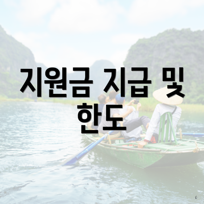 지원금 지급 및 한도