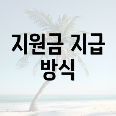 지원금 지급 방식