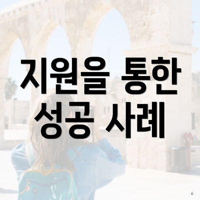 지원을 통한 성공 사례