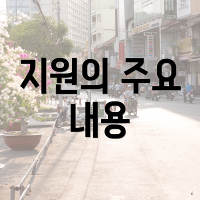 지원의 주요 내용