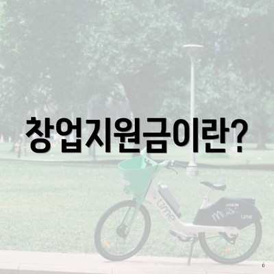 창업지원금이란?