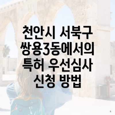 천안시 서북구 쌍용3동에서의 특허 우선심사 신청 방법