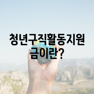 청년구직활동지원금이란?