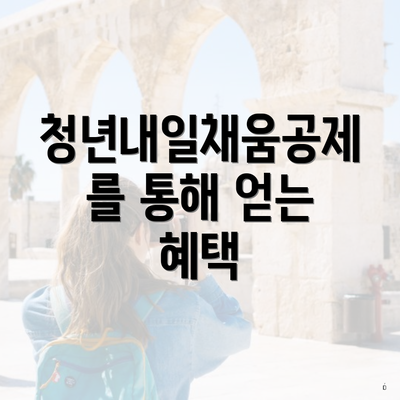 청년내일채움공제를 통해 얻는 혜택