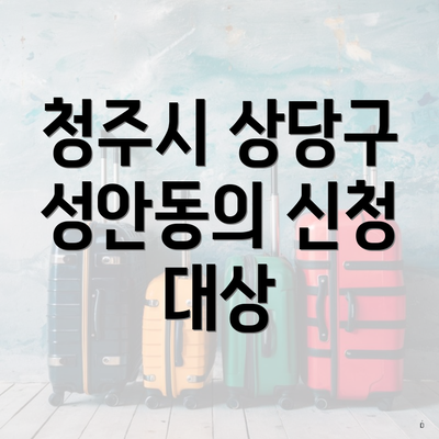 청주시 상당구 성안동의 신청 대상