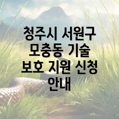 청주시 서원구 모충동 기술 보호 지원 신청 안내