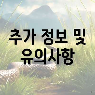 추가 정보 및 유의사항