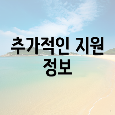 추가적인 지원 정보