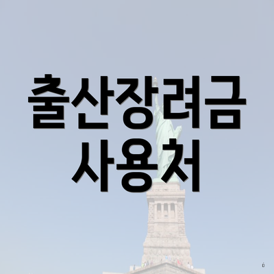 출산장려금 사용처