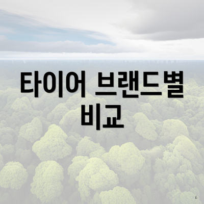 타이어 브랜드별 비교