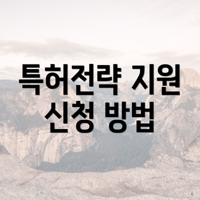 특허전략 지원 신청 방법