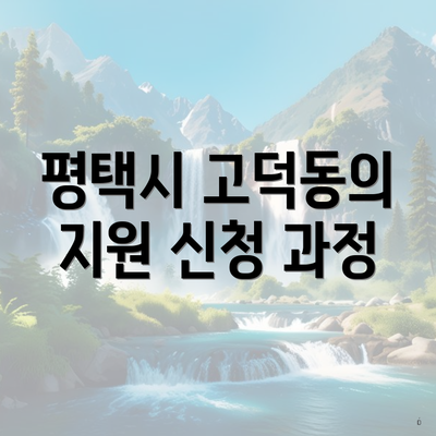 평택시 고덕동의 지원 신청 과정