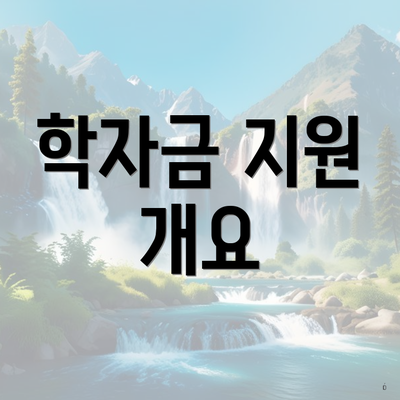 학자금 지원 개요