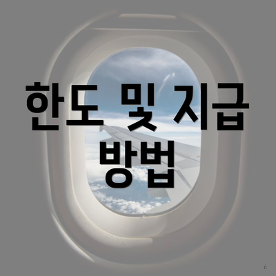 한도 및 지급 방법