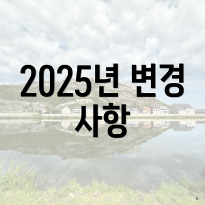 2025년 변경 사항