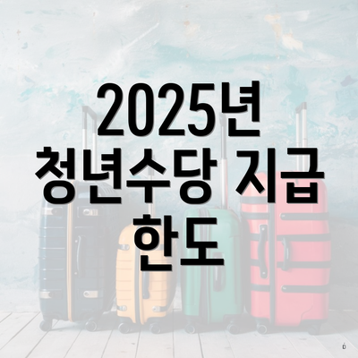 2025년 청년수당 지급 한도