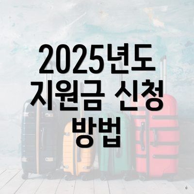 2025년도 지원금 신청 방법