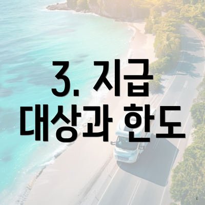3. 지급 대상과 한도