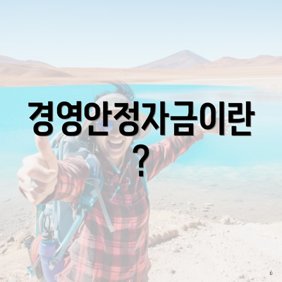 경영안정자금이란?