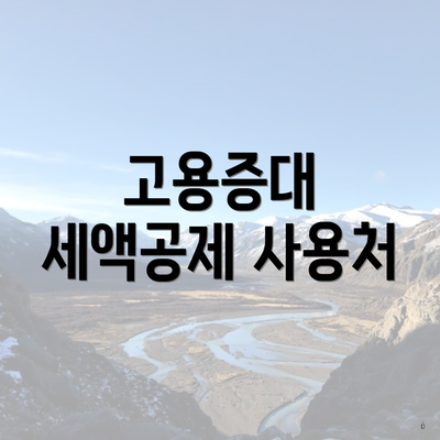 고용증대 세액공제 사용처