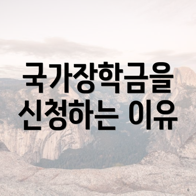 국가장학금을 신청하는 이유