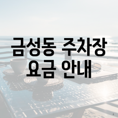 금성동 주차장 요금 안내