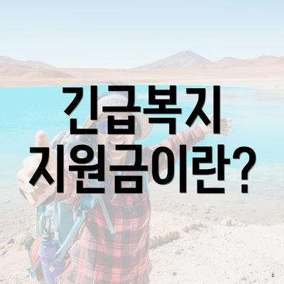 긴급복지 지원금이란?