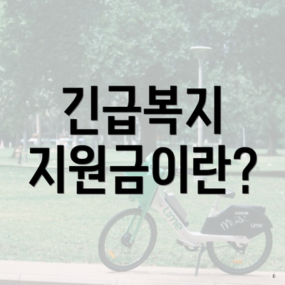 긴급복지 지원금이란?