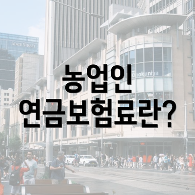 농업인 연금보험료란?