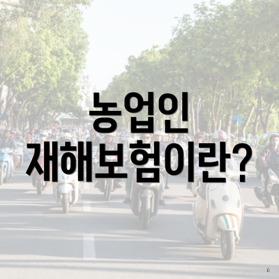 농업인 재해보험이란?