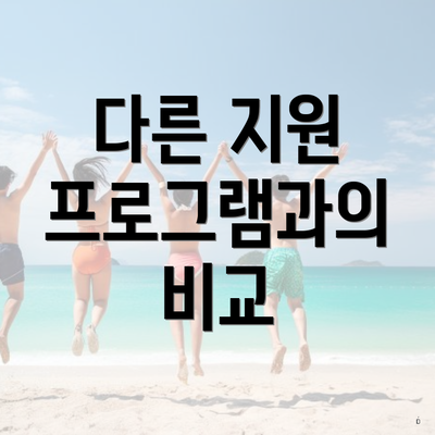 다른 지원 프로그램과의 비교