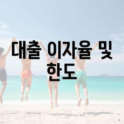 대출 이자율 및 한도