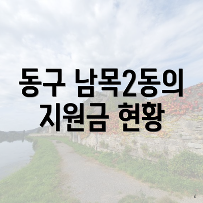 동구 남목2동의 지원금 현황