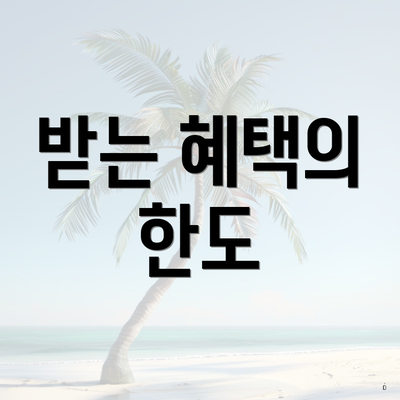 받는 혜택의 한도