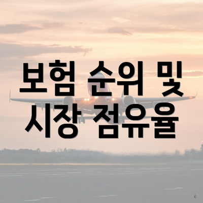 보험 순위 및 시장 점유율