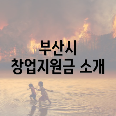 부산시 창업지원금 소개