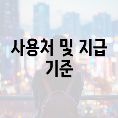 사용처 및 지급 기준