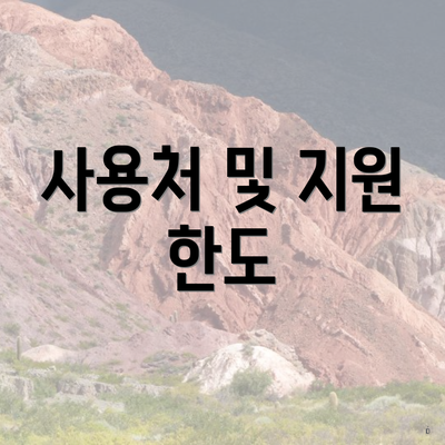 사용처 및 지원 한도