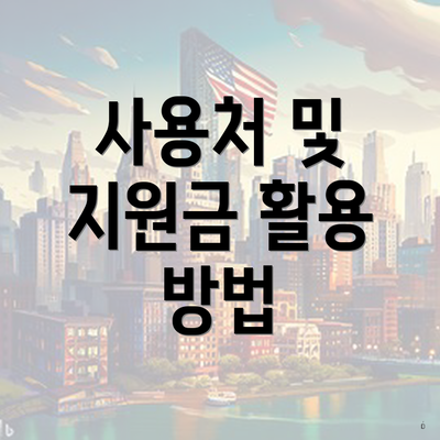 사용처 및 지원금 활용 방법
