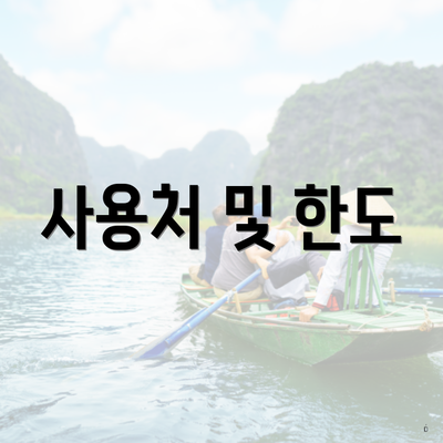 사용처 및 한도