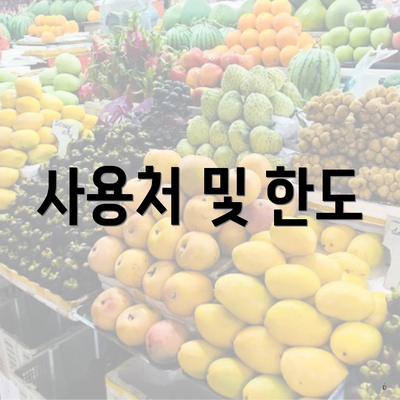 사용처 및 한도