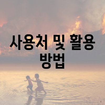 사용처 및 활용 방법