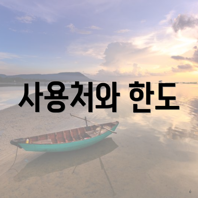 사용처와 한도